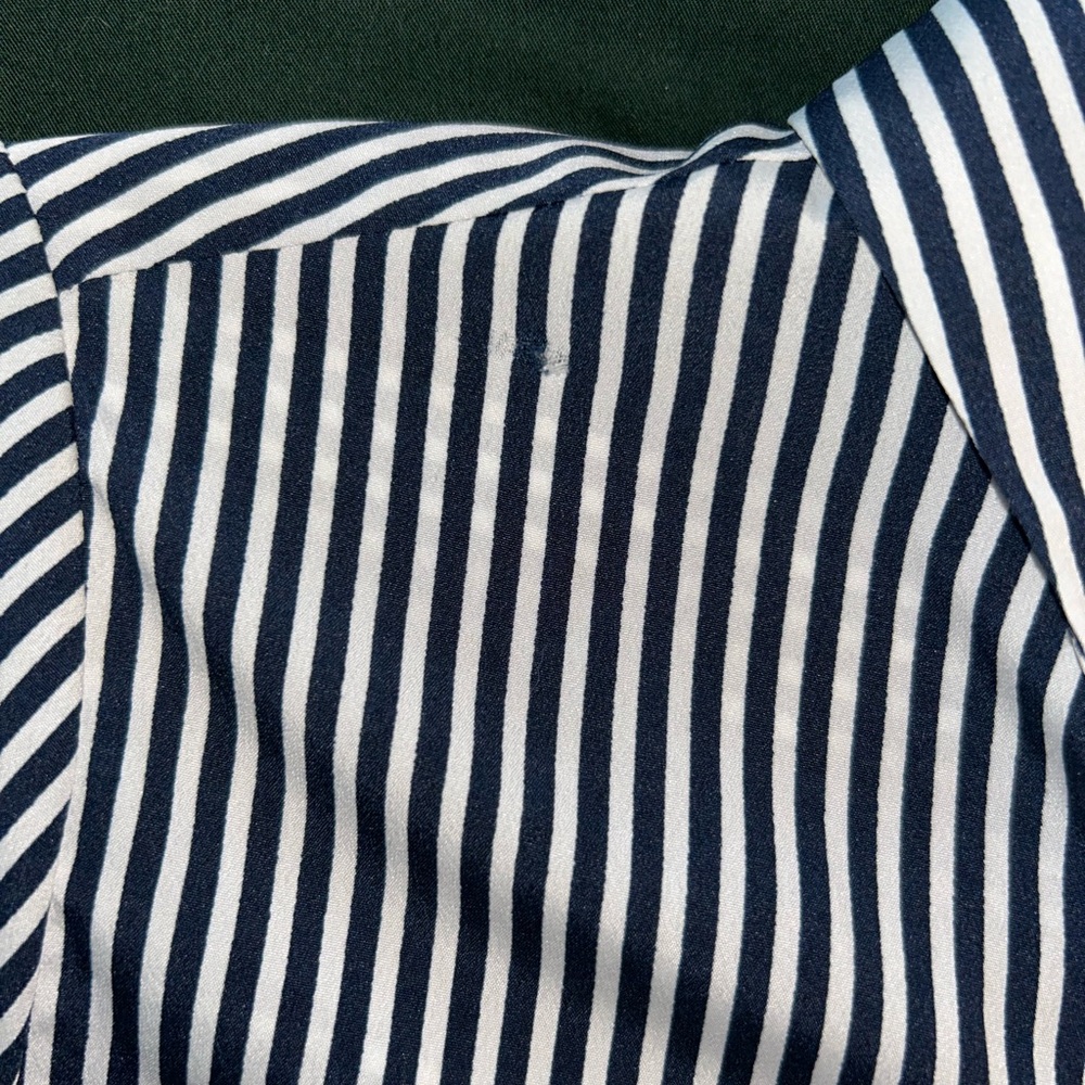 Navy and White Striped Button-Up Shirt - Picture 3 of 3